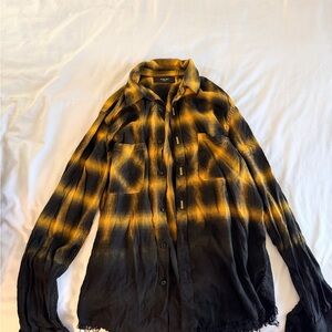 AMIRI Black and Yellow Plaid Shirt Jacket
